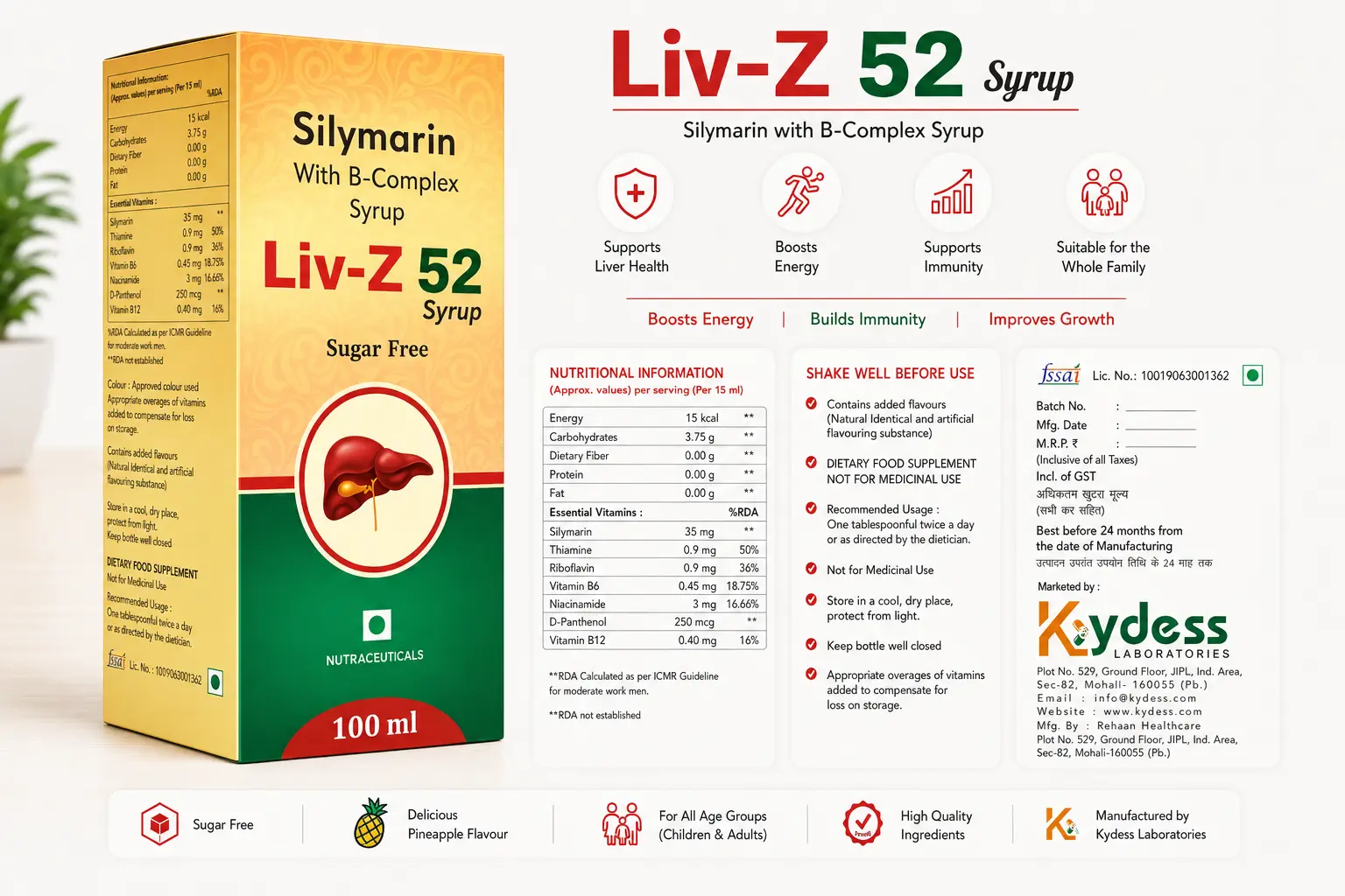 BLiv-Z 52 Syrup, 100ml bottle
