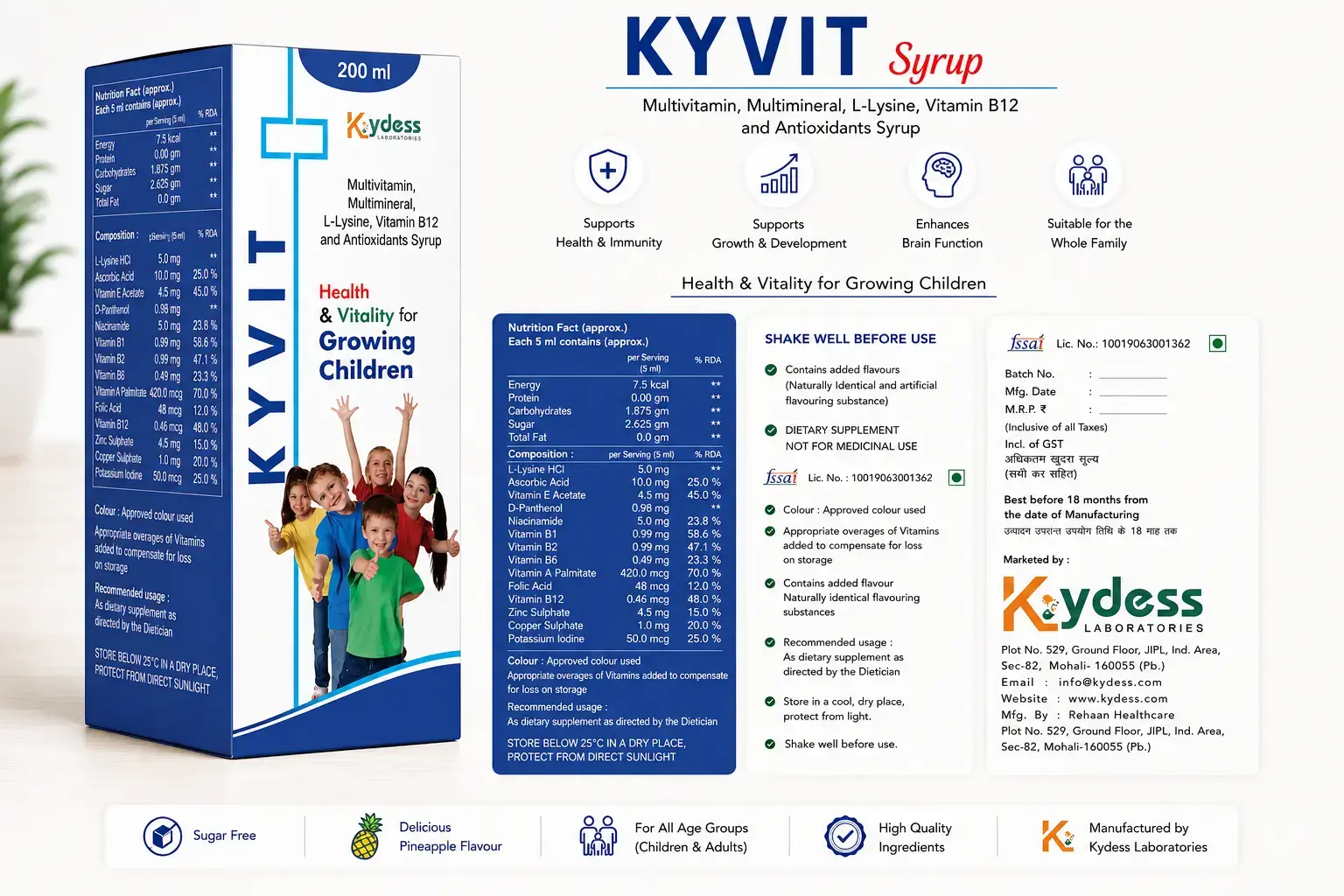 KYVIT Syrup – Multivitamin, Antioxidant & Immunity Booster